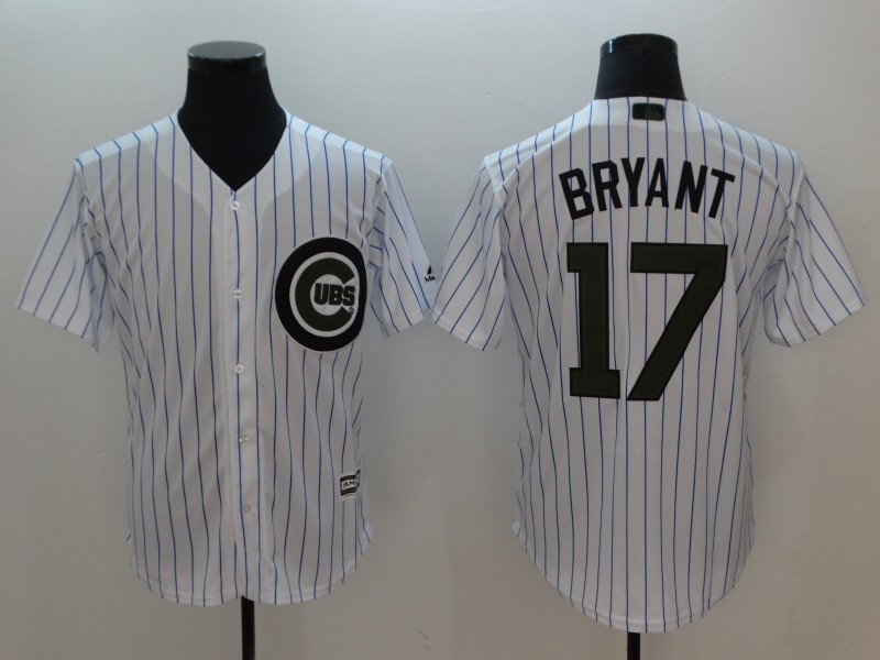 Men Chicago Cubs #17 Bryant White Commemorative Edition Game MLB Jerseys